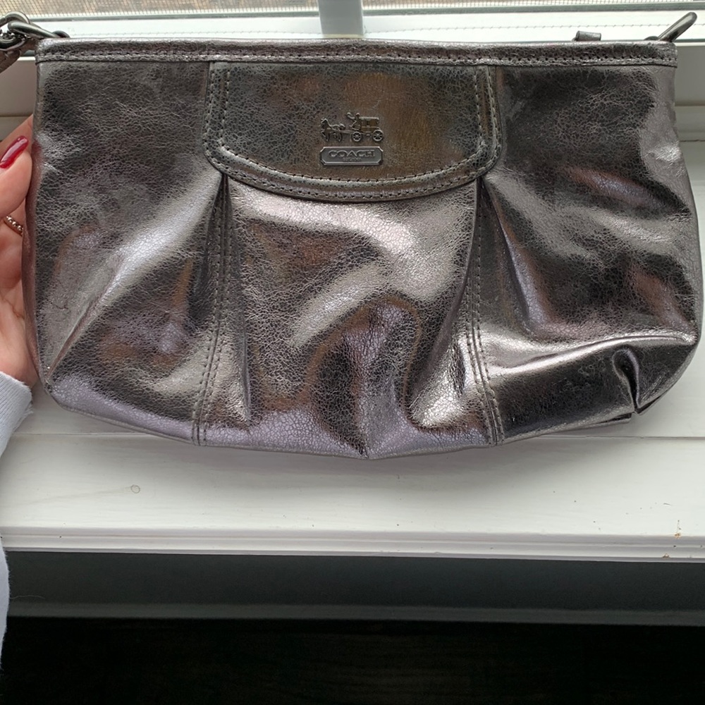 Vintage silver Coach Wristlet